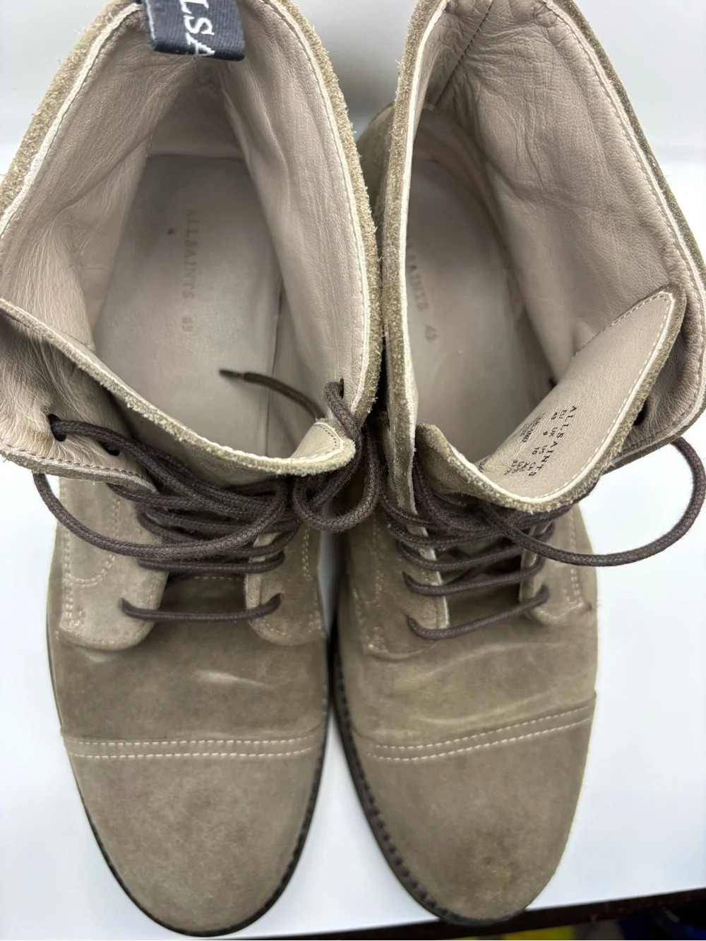 AllSaints Taupe Suede Chukka Boots